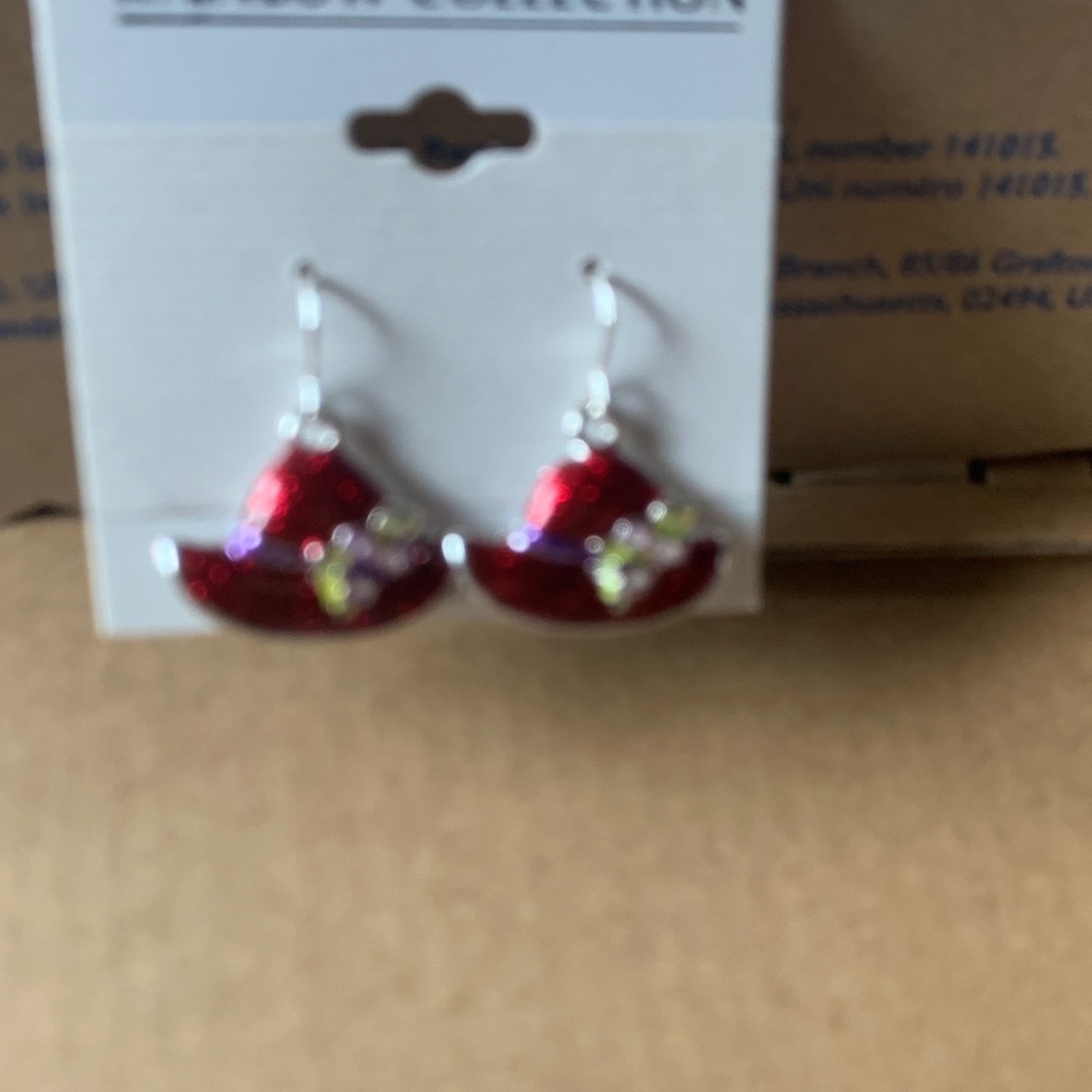 Chic Red and Silver Women's Earrings.                                    #1